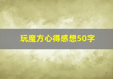 玩魔方心得感想50字