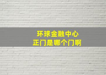 环球金融中心正门是哪个门啊