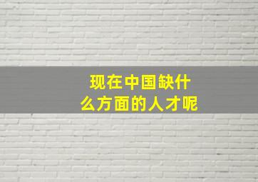 现在中国缺什么方面的人才呢