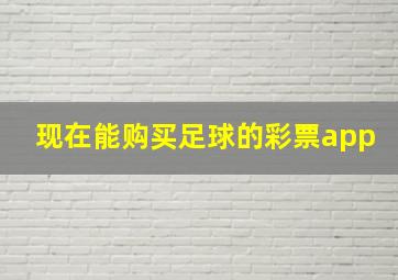 现在能购买足球的彩票app