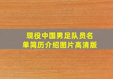 现役中国男足队员名单简历介绍图片高清版