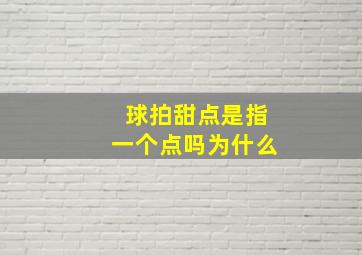 球拍甜点是指一个点吗为什么