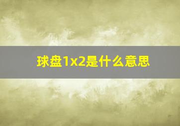 球盘1x2是什么意思