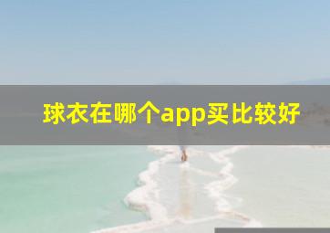 球衣在哪个app买比较好