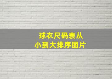 球衣尺码表从小到大排序图片