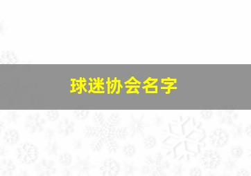 球迷协会名字