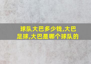 球队大巴多少钱,大巴足球,大巴是哪个球队的