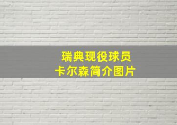 瑞典现役球员卡尔森简介图片