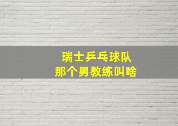 瑞士乒乓球队那个男教练叫啥