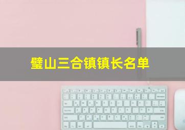 璧山三合镇镇长名单