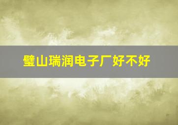 璧山瑞润电子厂好不好