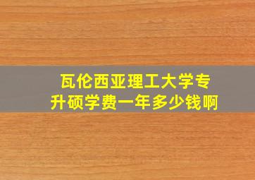 瓦伦西亚理工大学专升硕学费一年多少钱啊