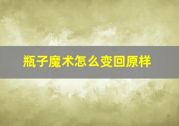 瓶子魔术怎么变回原样