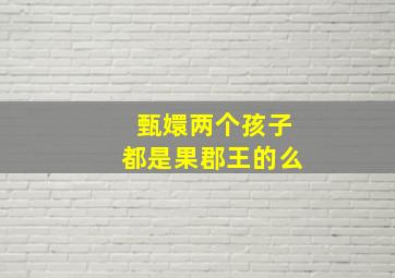 甄嬛两个孩子都是果郡王的么