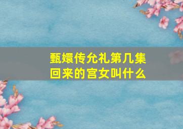 甄嬛传允礼第几集回来的宫女叫什么