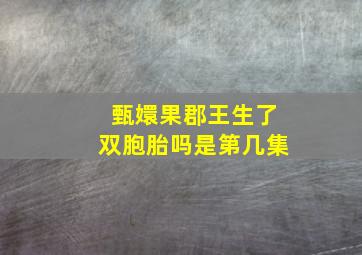 甄嬛果郡王生了双胞胎吗是第几集