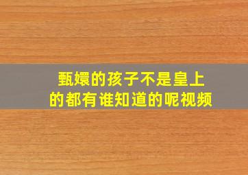 甄嬛的孩子不是皇上的都有谁知道的呢视频