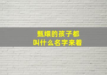 甄嬛的孩子都叫什么名字来着