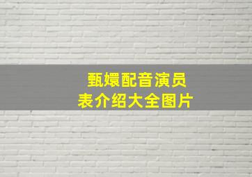 甄嬛配音演员表介绍大全图片