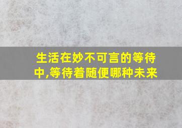 生活在妙不可言的等待中,等待着随便哪种未来