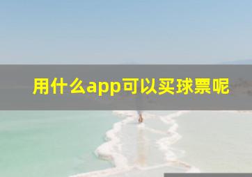 用什么app可以买球票呢