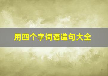 用四个字词语造句大全