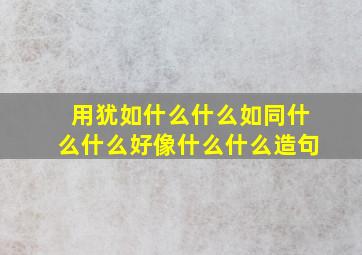 用犹如什么什么如同什么什么好像什么什么造句