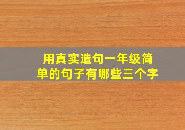 用真实造句一年级简单的句子有哪些三个字