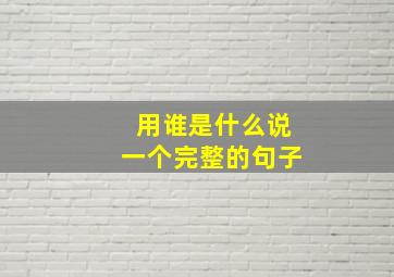 用谁是什么说一个完整的句子