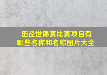 田径世锦赛比赛项目有哪些名称和名称图片大全