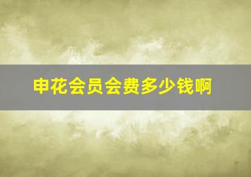 申花会员会费多少钱啊