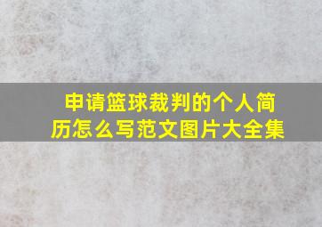 申请篮球裁判的个人简历怎么写范文图片大全集