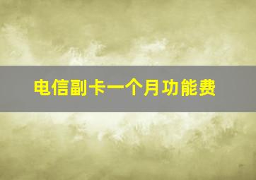 电信副卡一个月功能费