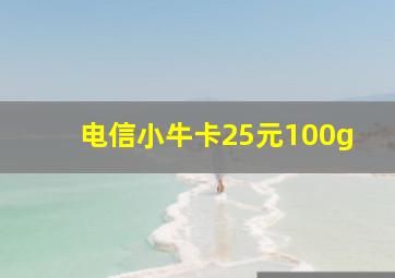 电信小牛卡25元100g