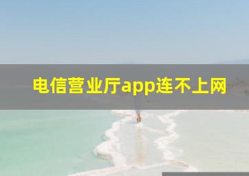 电信营业厅app连不上网