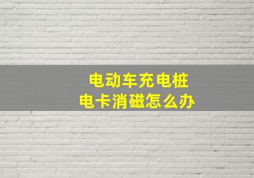 电动车充电桩电卡消磁怎么办