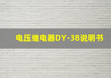 电压继电器DY-38说明书