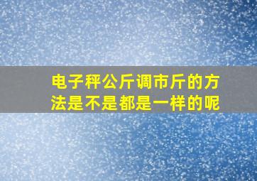 电子秤公斤调市斤的方法是不是都是一样的呢