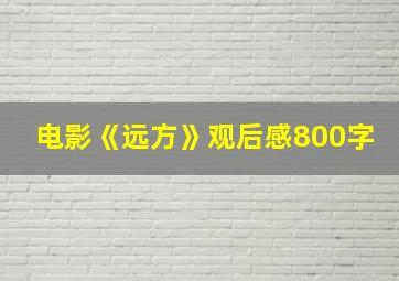 电影《远方》观后感800字