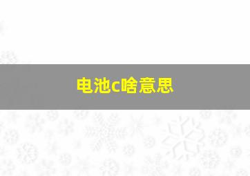 电池c啥意思