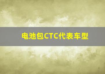 电池包CTC代表车型