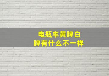 电瓶车黄牌白牌有什么不一样