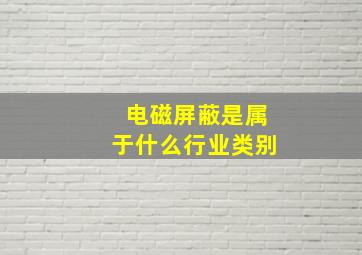 电磁屏蔽是属于什么行业类别