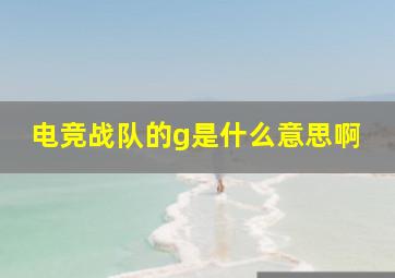 电竞战队的g是什么意思啊