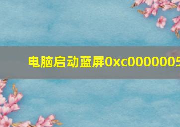 电脑启动蓝屏0xc0000005