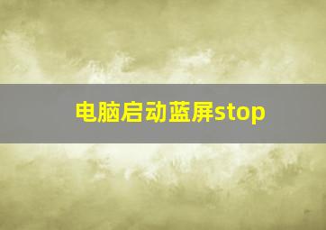 电脑启动蓝屏stop