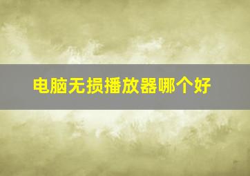 电脑无损播放器哪个好