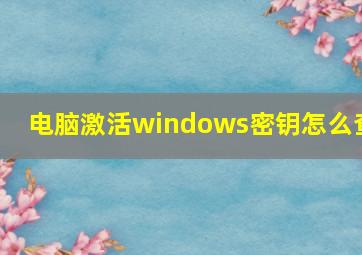 电脑激活windows密钥怎么查