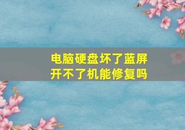 电脑硬盘坏了蓝屏开不了机能修复吗