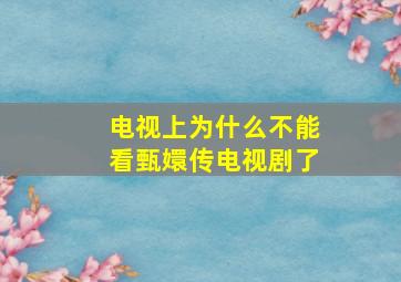 电视上为什么不能看甄嬛传电视剧了